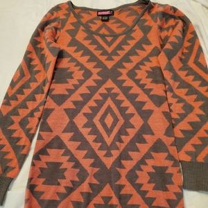 Pink and Gray Sweater Dress